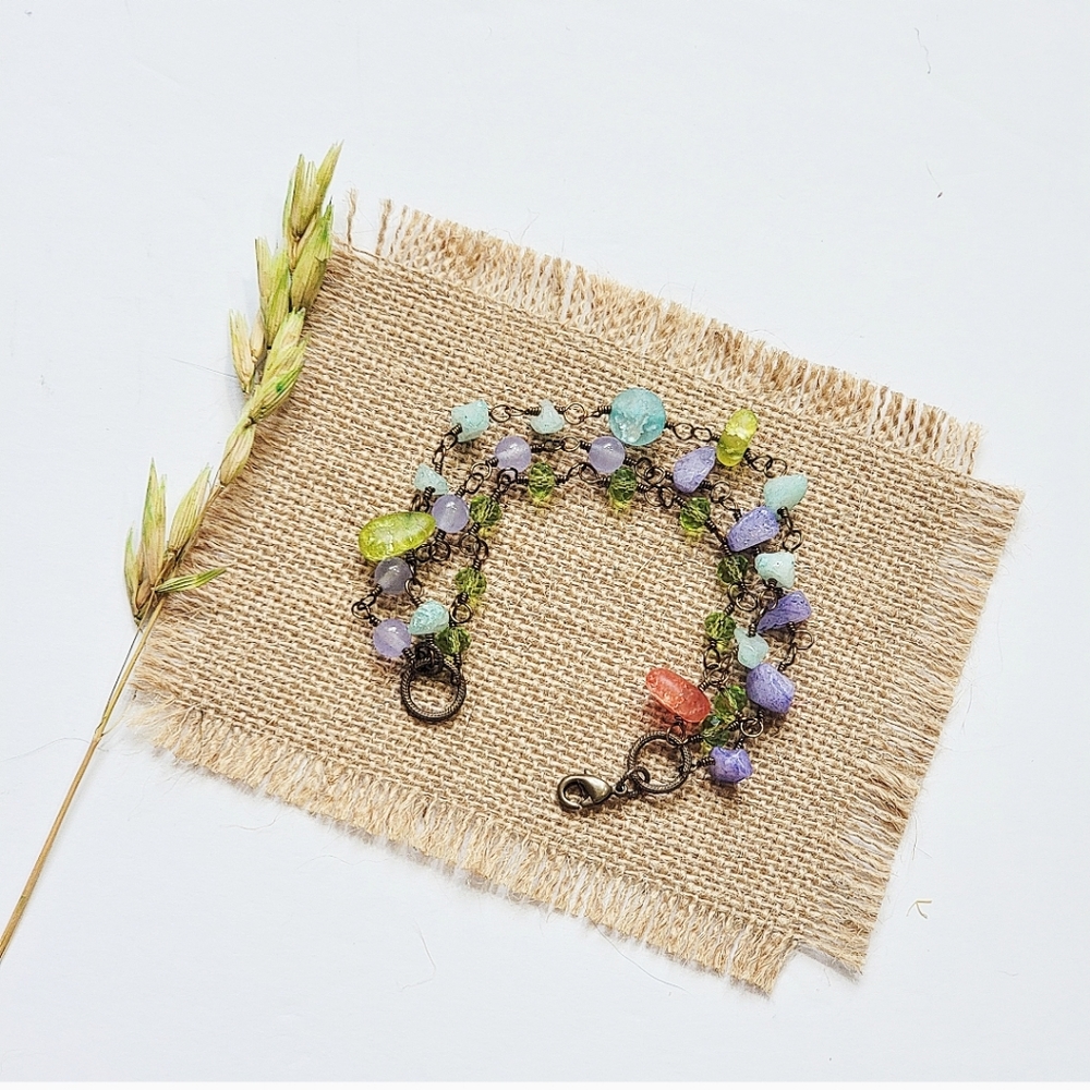 ARTISAN BOHO GEMSTONE MULTI-STRAND BRACELET